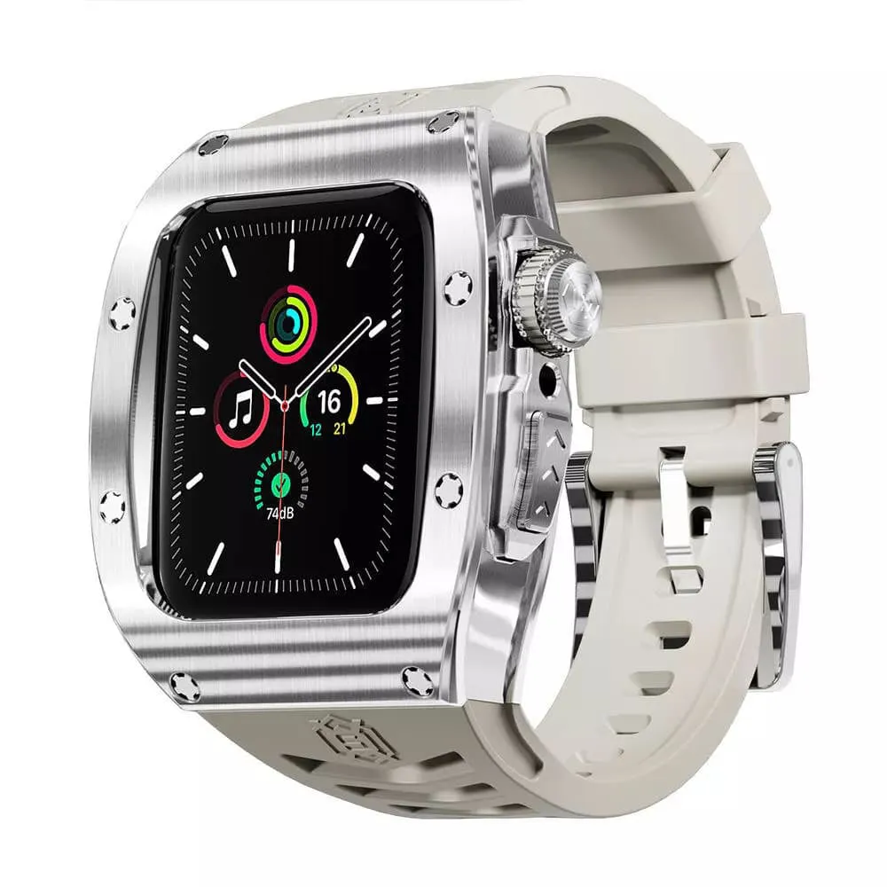Custodia Waterproof ShellBox per Apple Watch Serie 45mm, Argento - immagine 1
