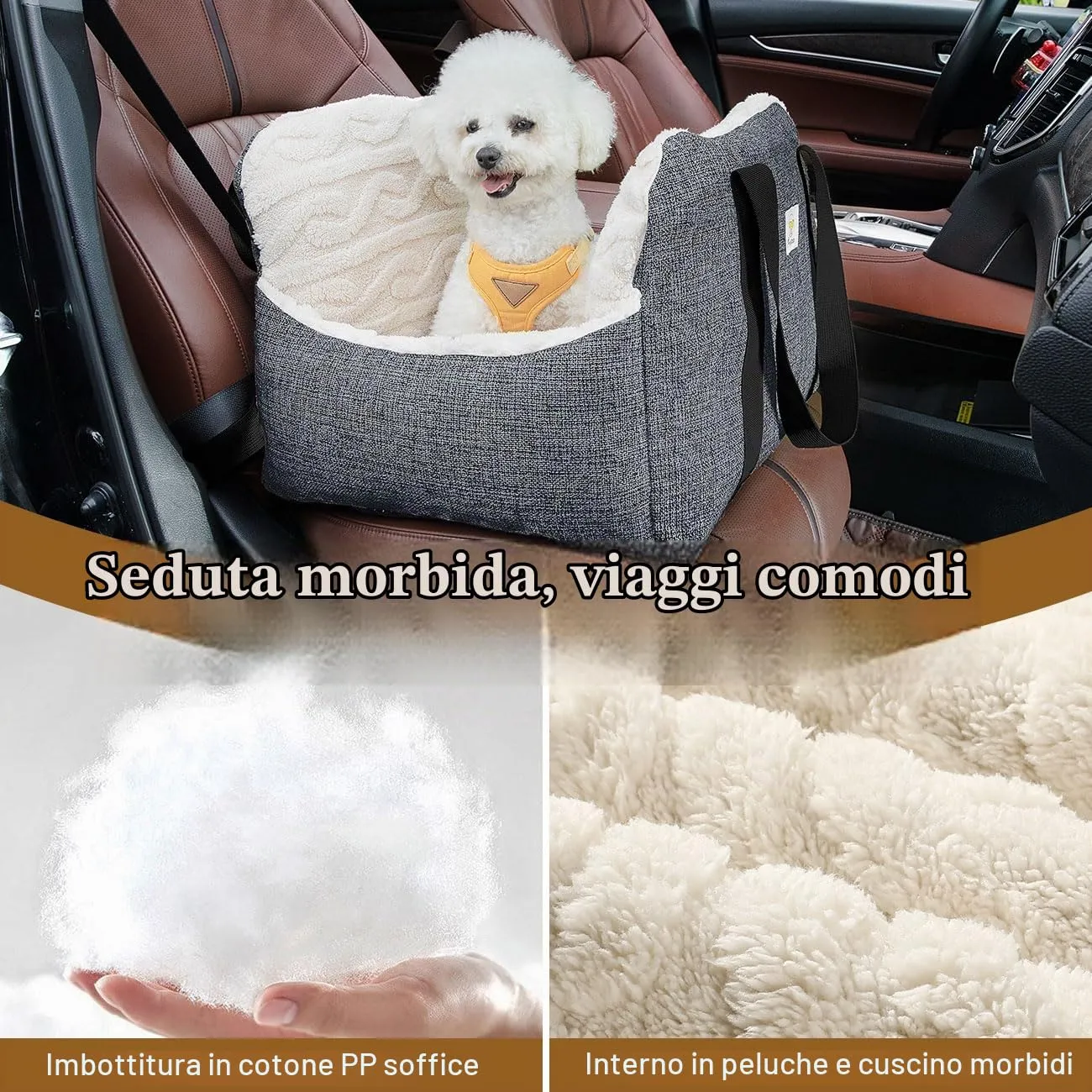 Pawaboo Seggiolino Auto per Cani di Piccola e Media Taglia, Fino a 25Lb - immagine 2