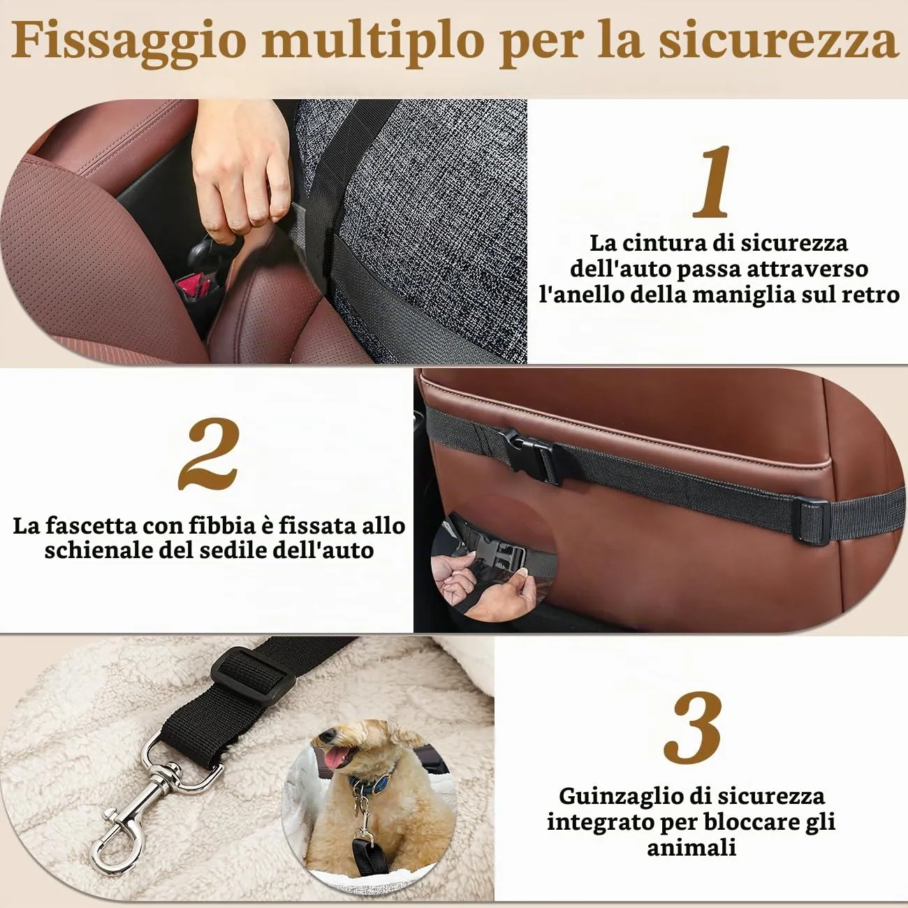 Pawaboo Seggiolino Auto per Cani di Piccola e Media Taglia, Fino a 25Lb - immagine 3