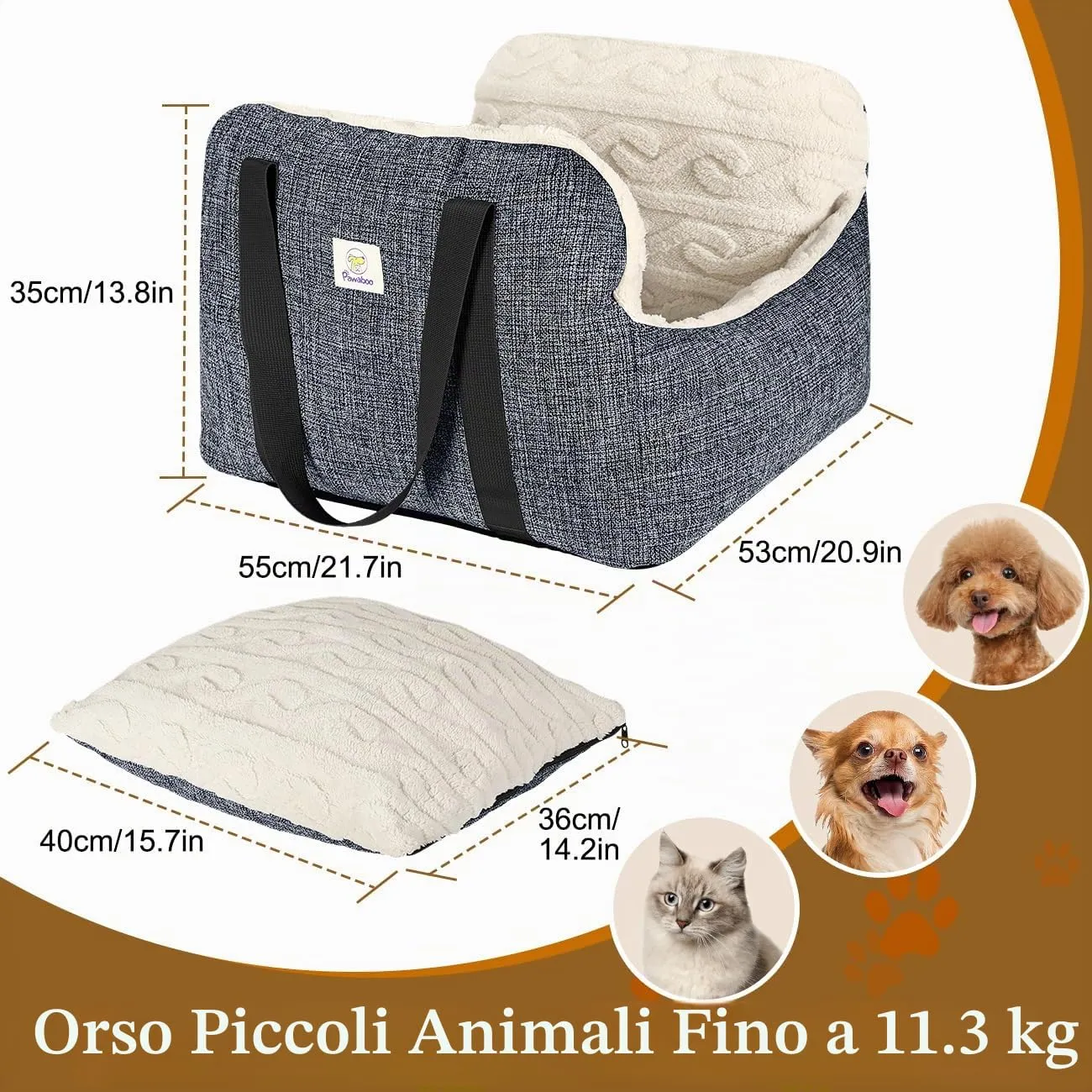 Pawaboo Seggiolino Auto per Cani di Piccola e Media Taglia, Fino a 25Lb - immagine 5