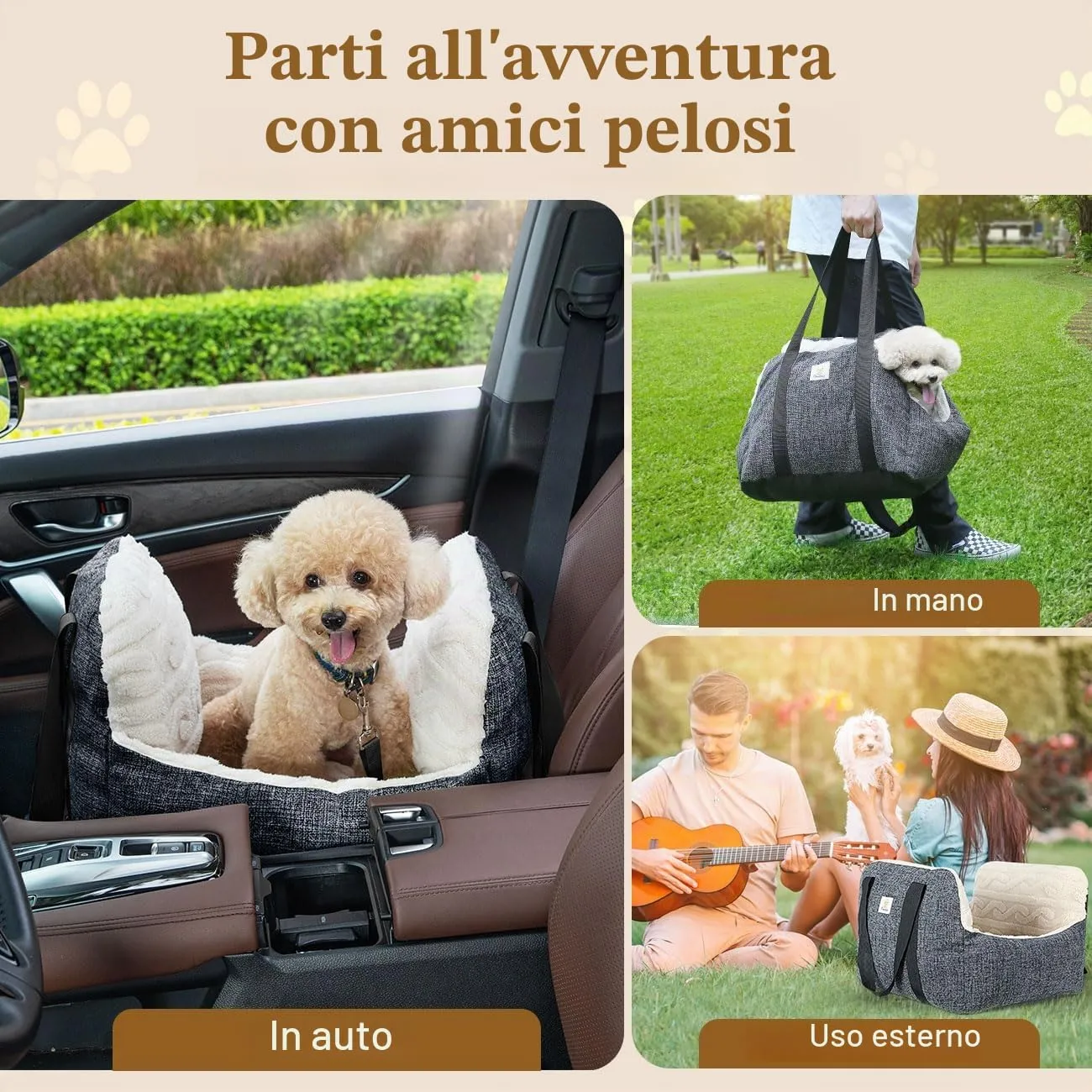 Pawaboo Seggiolino Auto per Cani di Piccola e Media Taglia, Fino a 25Lb - immagine 7