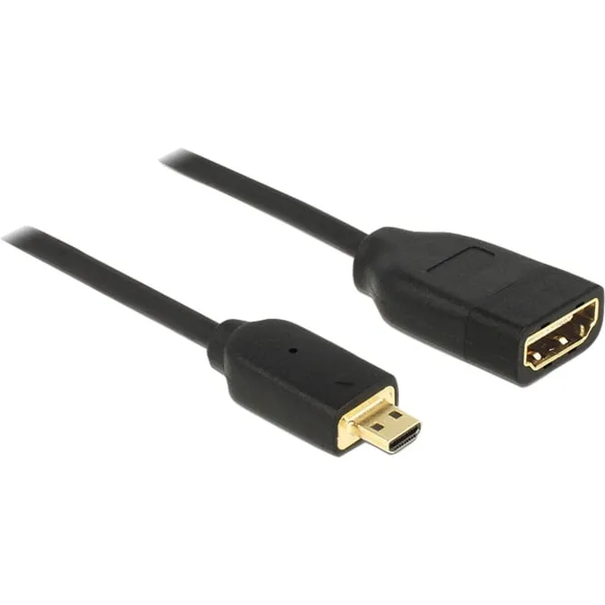 0.2m, HDMI-A/HDMI Micro-D cavo HDMI 0,2 m HDMI tipo D (Micro) HDMI tipo A (Standard) Nero, Adattatore - immagine 1