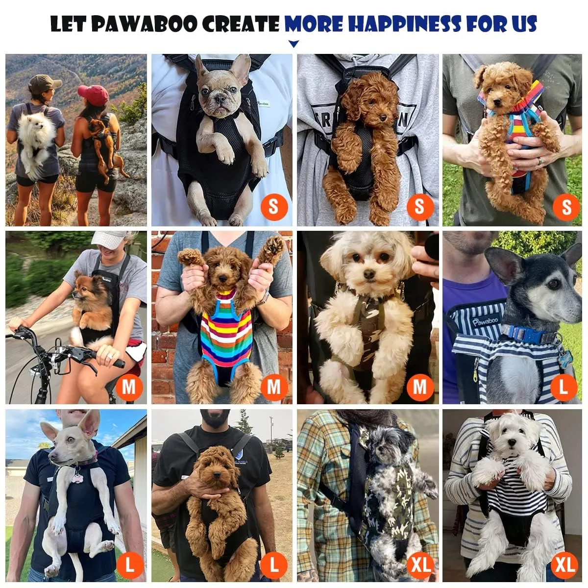 Zaino per Cani, Borsa Portatile da Viaggio per Animali da Compagnia Regolabile, Traspirante e Confortevole, Particolarmente Adatto per Cani/Gatti/Cuccioli di Piccola e Media Taglia, S, Nero - immagine 4
