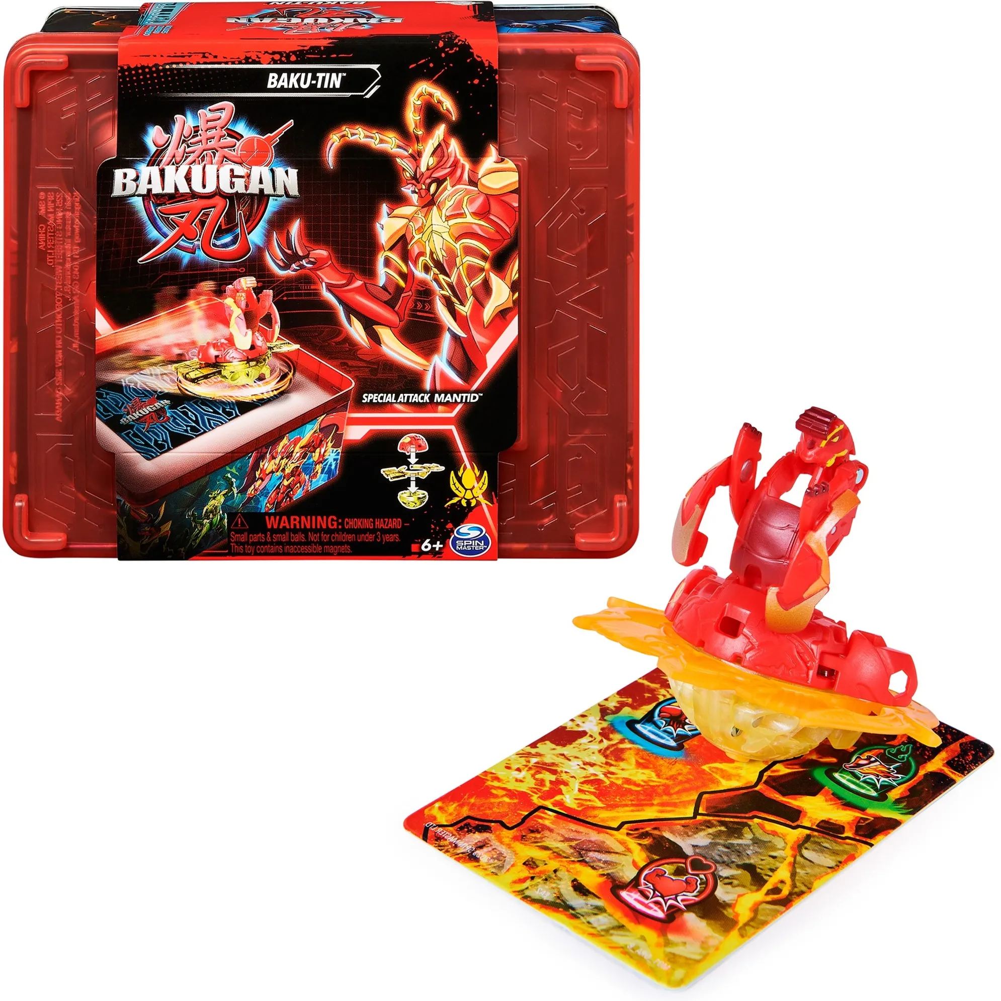 Bakugan Baku-tin con Special Attack Mantid, personalizzabile, action figure rotante e custodia, giocattoli per bambini e bambine da 6 anni in su, Gioco di abilità - immagine 1