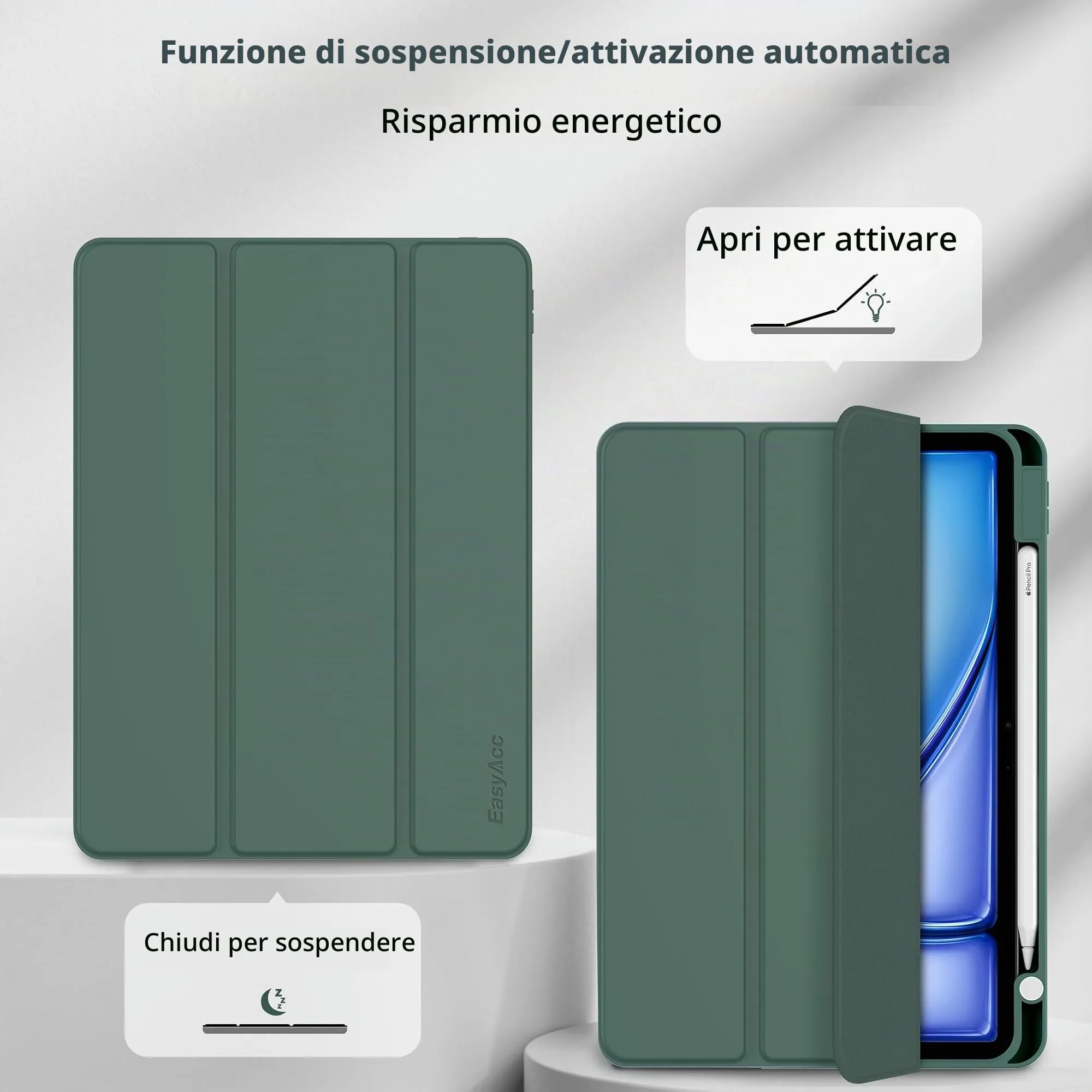 EasyAcc Cover Compatibile con iPad Air 11 Pollici M4/M3/M2 2026/2025/2024 - immagine 5