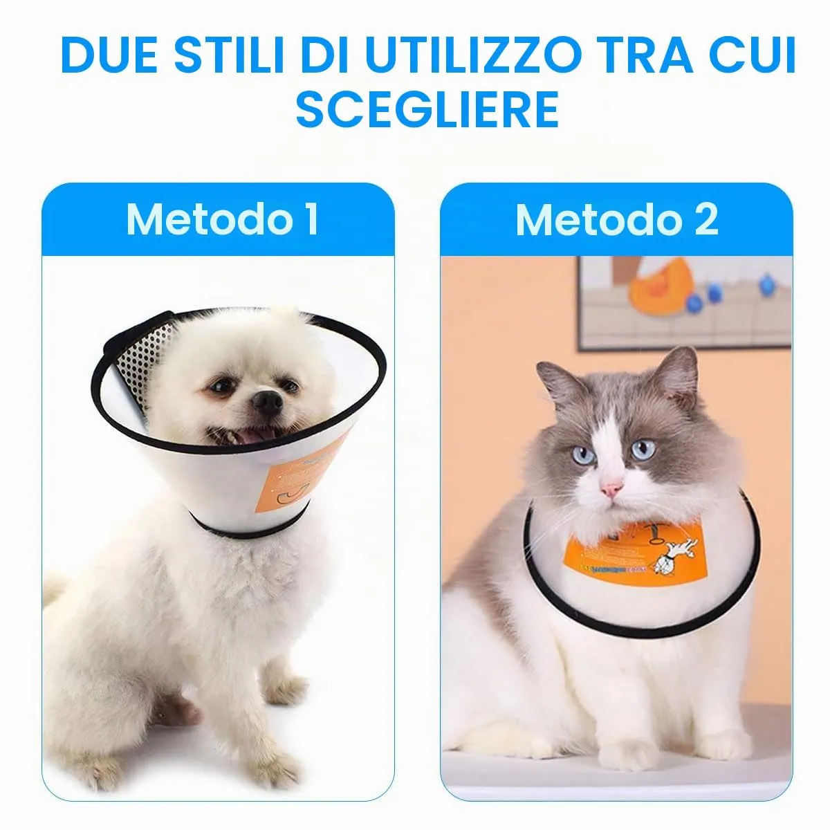 Collari Protettivi e Coni Forma Cono, Forma Cono Collari Protettivi per Cane Gatto, Collare Elisabettiano Regolabile, Collari Protettivi, Tagliare Le Unghie, Circonferenza del Collo (23-27cm) - immagine 6
