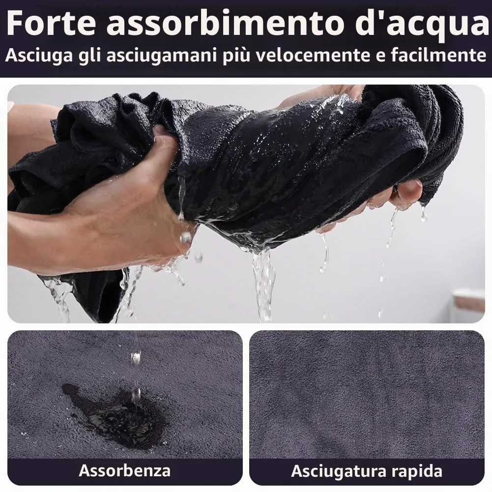 Adiwo Asciugamani per Cani, 140x70cm Asciugamano Microfibra, Asciugamani Pet Morbidi e ad Asciugatura Rapida, Super Assorbente, Coperta Animali per Cani e Gatti di Piccola e Grande Taglia (Grigio) - immagine 4