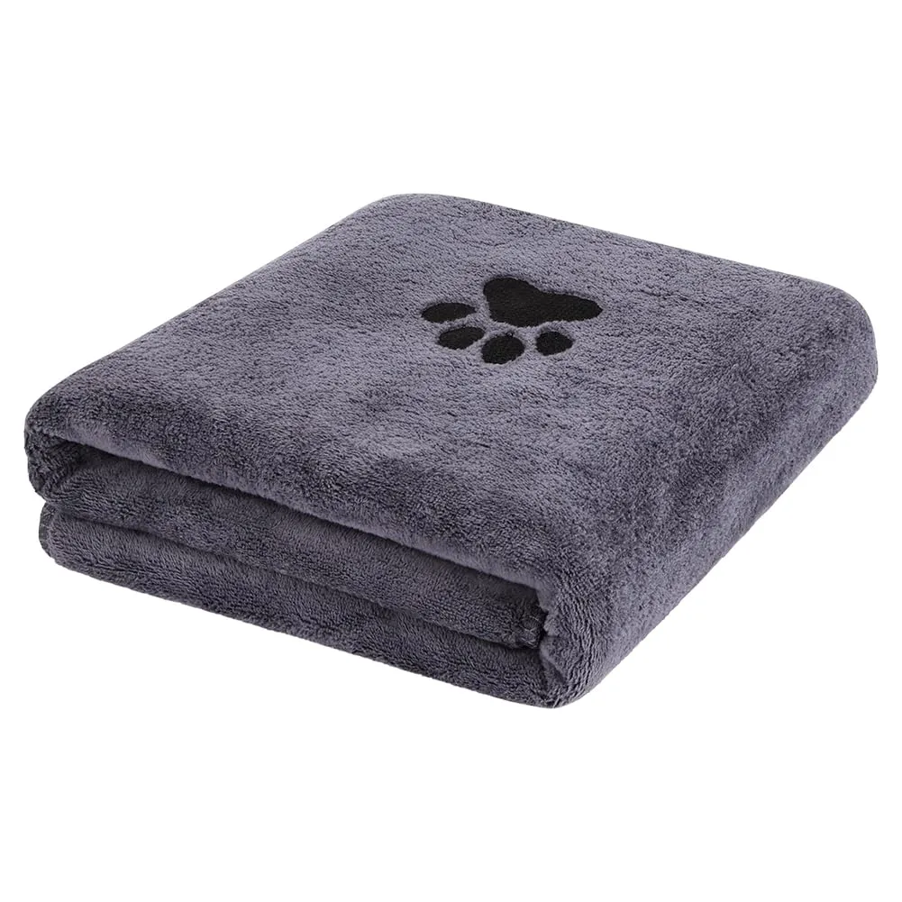 Adiwo Asciugamani per Cani, 140x70cm Asciugamano Microfibra, Asciugamani Pet Morbidi e ad Asciugatura Rapida, Super Assorbente, Coperta Animali per Cani e Gatti di Piccola e Grande Taglia (Grigio) - immagine 9