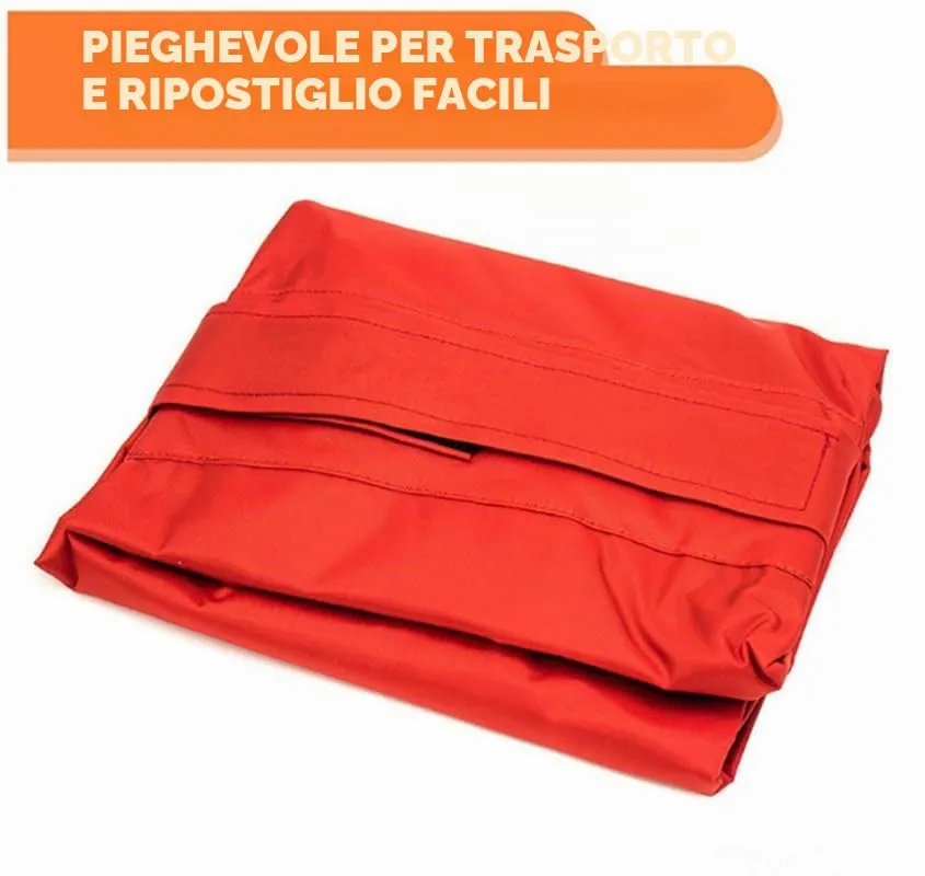Barella Per Il Trasporto Di Cani, Trasportino Di Emergenza Per Animali Con Cinghia Di Sicurezza, Telo Scorrevole Per Aiuti con Cintura di Sicurezza, 6 Manici (Rosso) - immagine 7