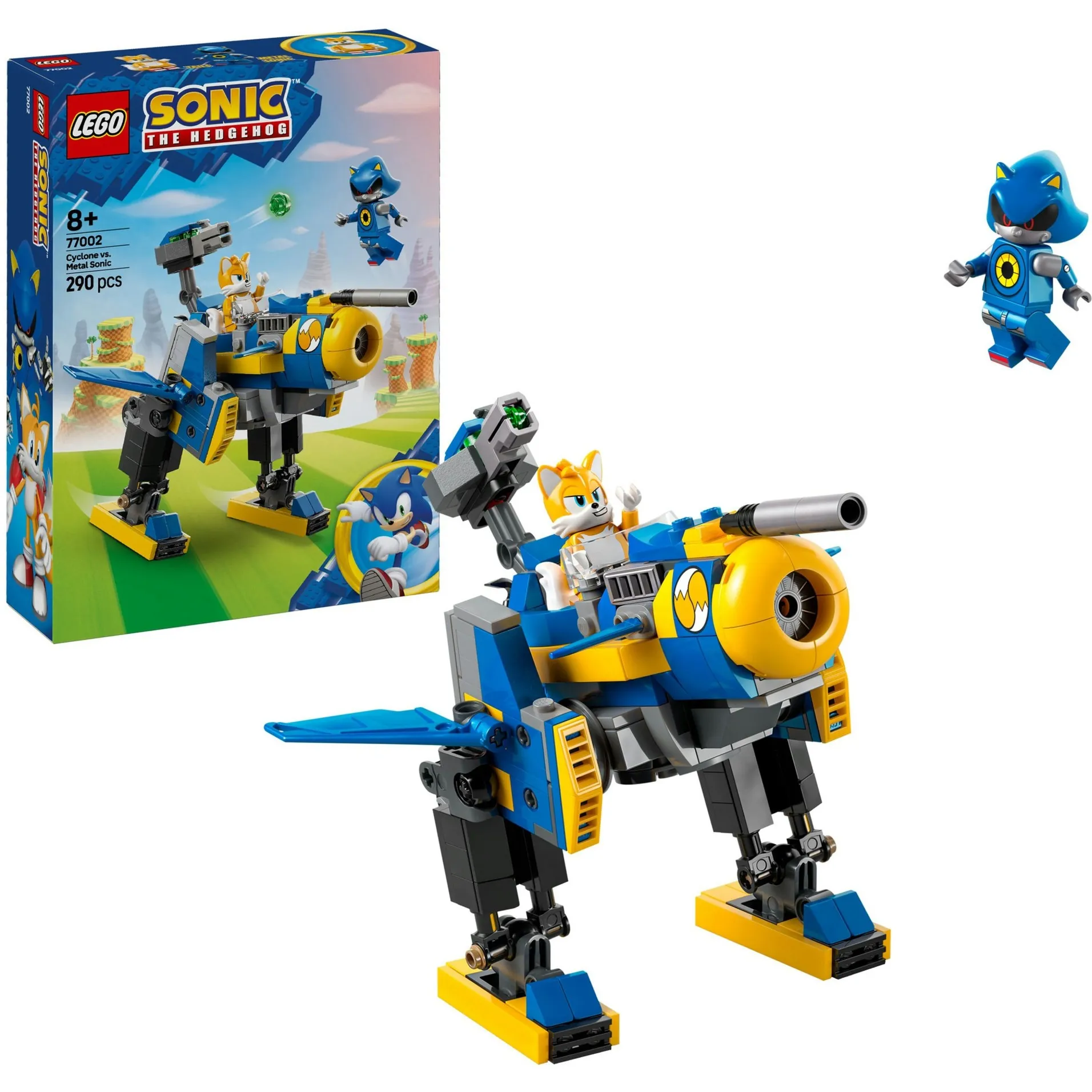 Sonic 77002 Cyclone vs. Metal Sonic, Giochi d''Azione Bambini 8+ con Mech Robot Giocattolo Trasformabile e Personaggio, Giochi di costruzione - immagine 1