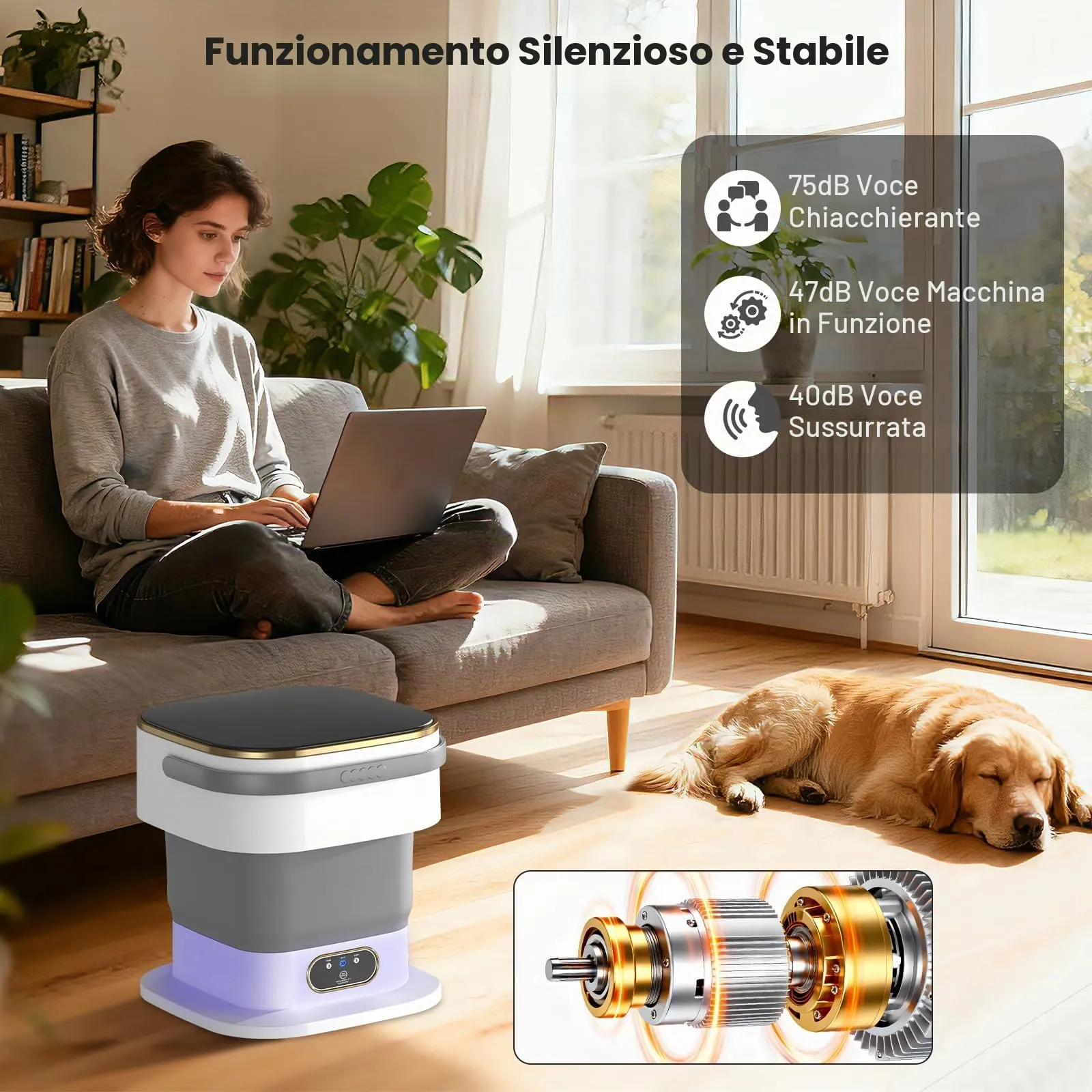 Mini Lavatrice,15L 2 in 1 Lavatrice Portatile con Centrifuga e 3 modalità di pulizia per Piccoli vestiti, Lavatrice da Campeggio Pieghevole per Viaggi, Appartamenti (Grigio) - immagine 7