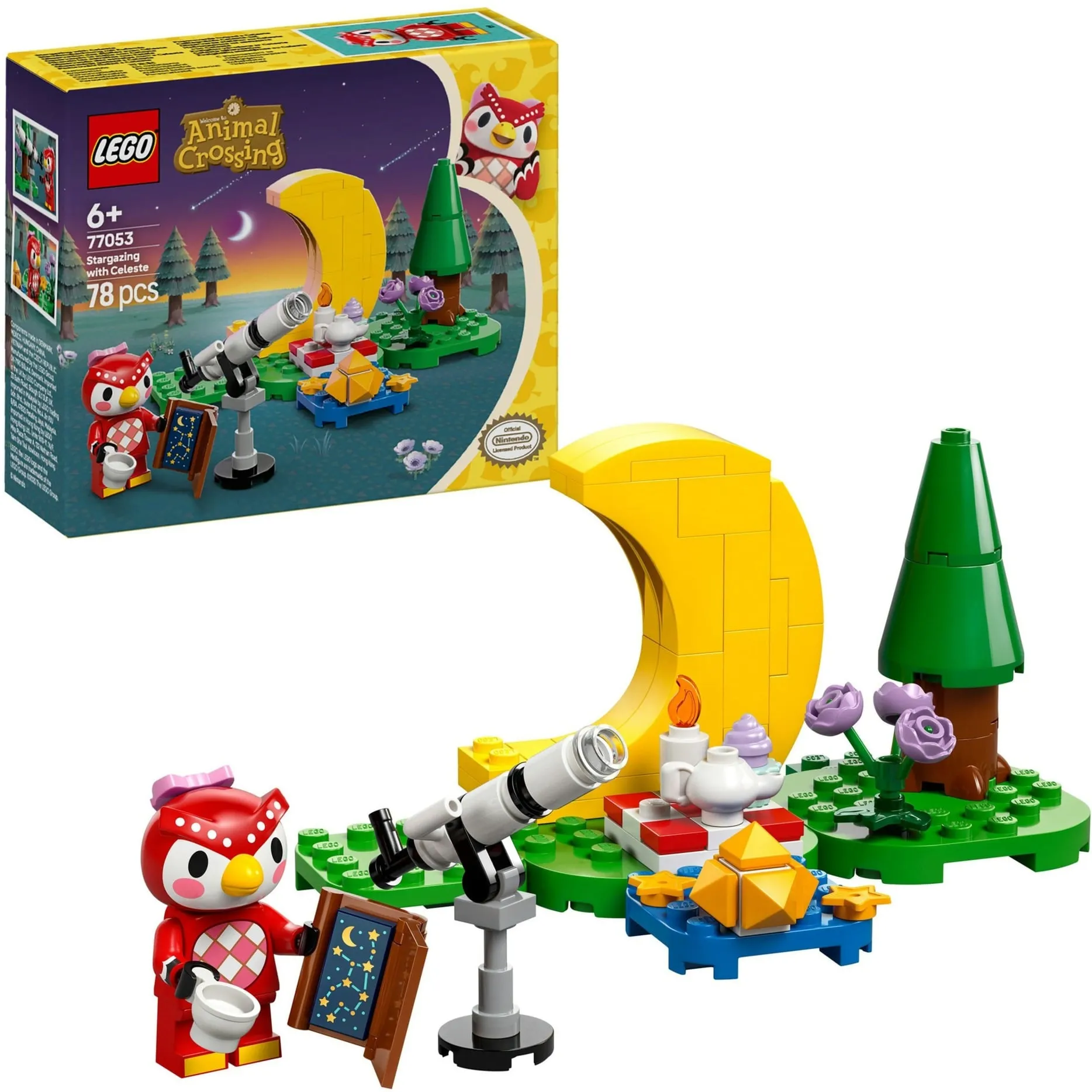 Animal Crossing 77053 Osservando le Stelle con Celeste, Giochi Bambini 6+, Giocattoli Spaziali con Telescopio e Animale, Giochi di costruzione - immagine 1