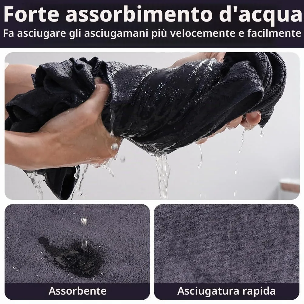 Adiwo 2 Pezzi Asciugamani per Cani, 75x35cm Asciugamano Microfibra, Asciugamani Pet Morbidi e ad Asciugatura Rapida, Super Assorbente, Coperta Animali per Cani e Gatti di Piccola e Grande Taglia - immagine 5