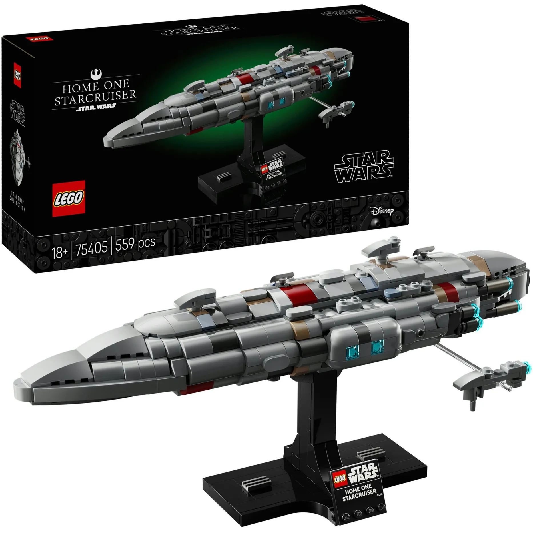 Star Wars 75405 Starcruiser Home One, Astronave da Collezione con Fregata Medica Nebulon-B, Regalo Adulti, Uomo e Donna, Giochi di costruzione - immagine 1