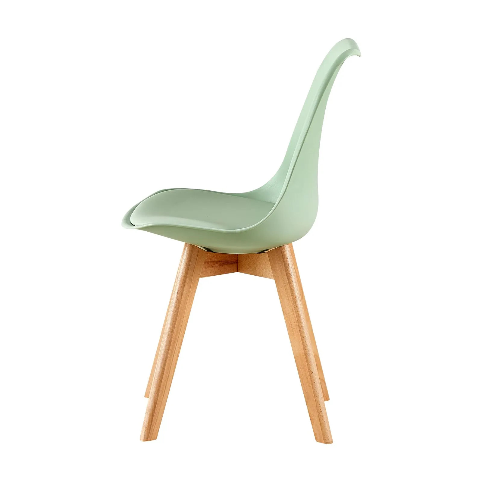 EGGREE Set di 8 Sedie da Sala da Pranzo con Gambe in Faggio Massiccio Cuscino in PU Sedie da Cucina Ufficio con Design Moderno e Scandinavo,Gelato Verde+Blu Chiaro+Morandi Azzurro+Turchese - immagine 8