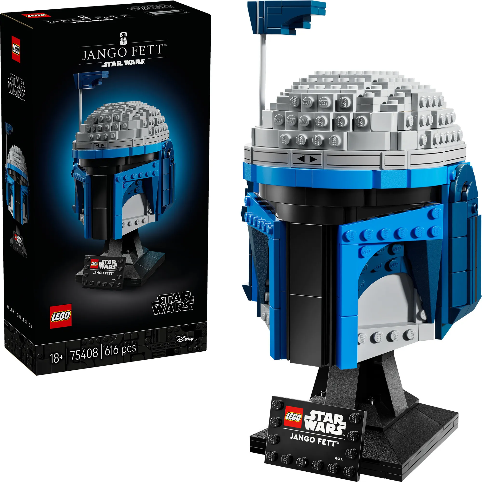 Star Wars 75408 Casco di Jango Fett, Modellino per Adulti da Costruire con Supporto, Targhetta e Antenna, Regalo per Fan, Giochi di costruzione - immagine 1