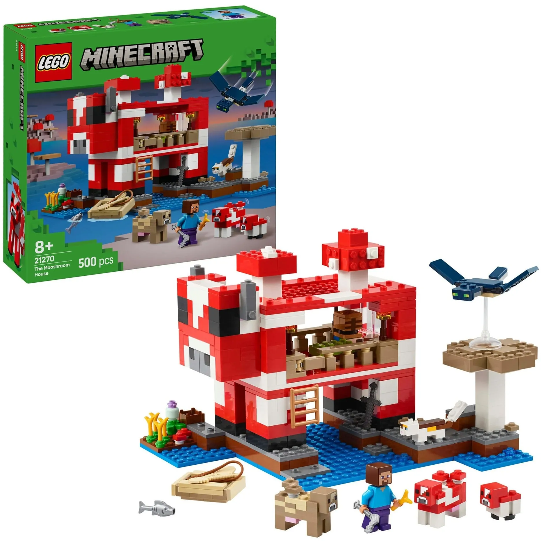 Minecraft Minecreaft 21270 La Casa del Mooshroom, Giochi di Ruolo Bambini 8+ con Personaggi, Animali Giocattolo, Mob e Accessori, Giochi di costruzione - immagine 1