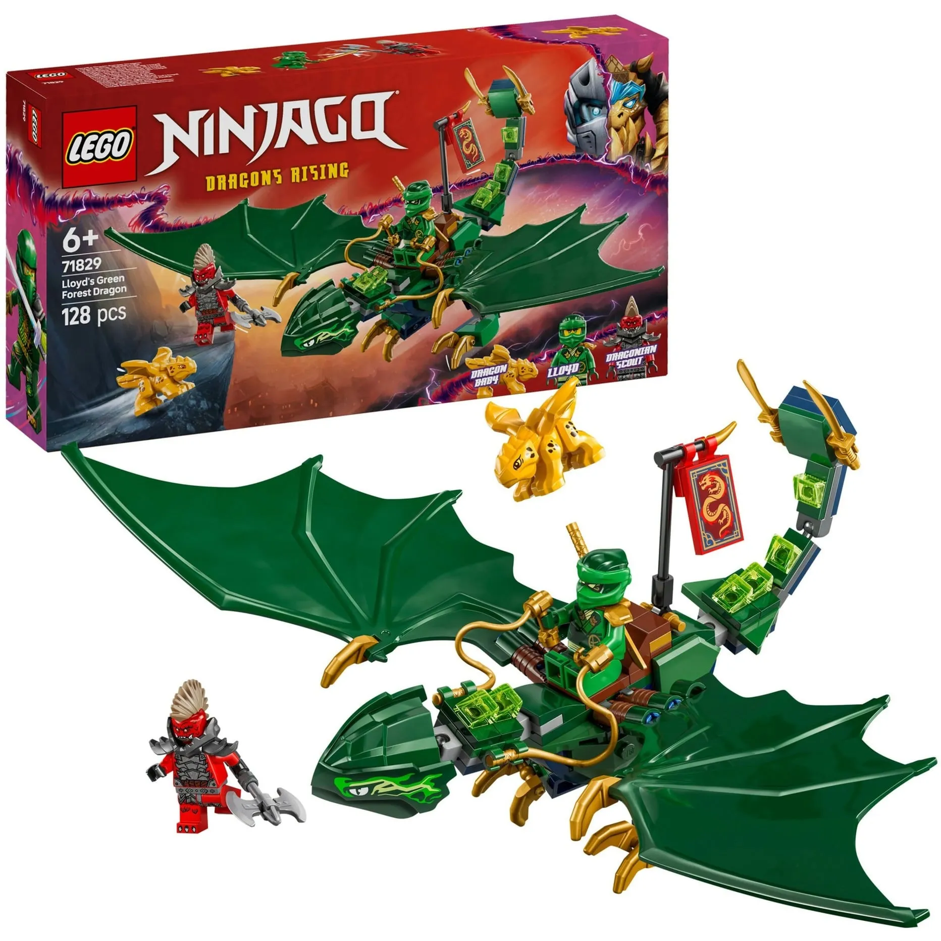 NINJAGO Drago della Foresta Verde di Lloyd - Giocattolo Snodabile da Costruire con 2 Minifigure e Armi, Giochi Bambini 6+, Giochi di costruzione - immagine 1
