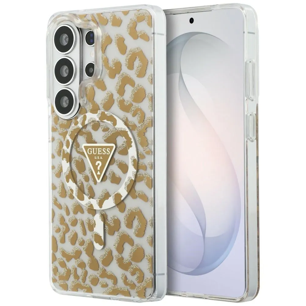 Custodia MagSafe per Samsung Galaxy S26 Ultra S948, Guess, IML Leopard Pattern, Marrone - immagine 1