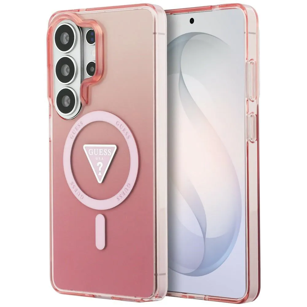 Custodia MagSafe per Samsung Galaxy S26 Ultra S948, Guess, IML Gradient Triangle Logo, Rosa - immagine 1