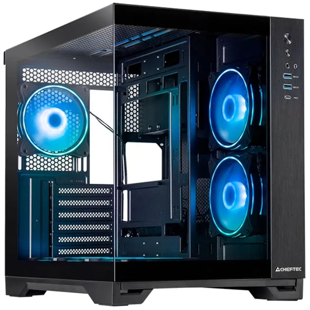 Visio GM-30B-TG-OP schwarz Tempered Glass x 2 Cubo Nero, Chassis Tower - immagine 1