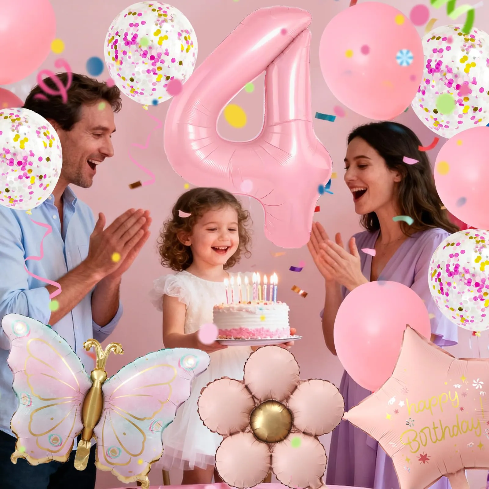 12 Pezzi Palloncini Farfalla 4 Anni, con Palloncini Fiori - immagine 6