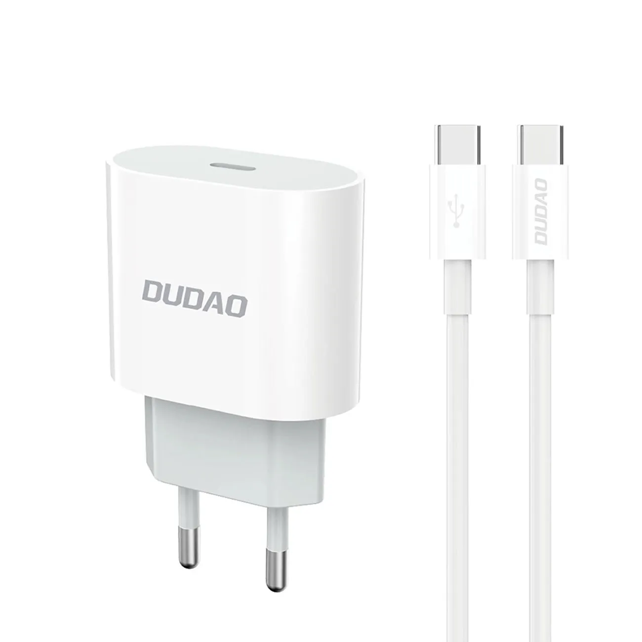 Caricabatterie Rete con Cavo USB-C Dudao A14EUC, 20W, 3A, 1 x USB-C, Nero - immagine 1