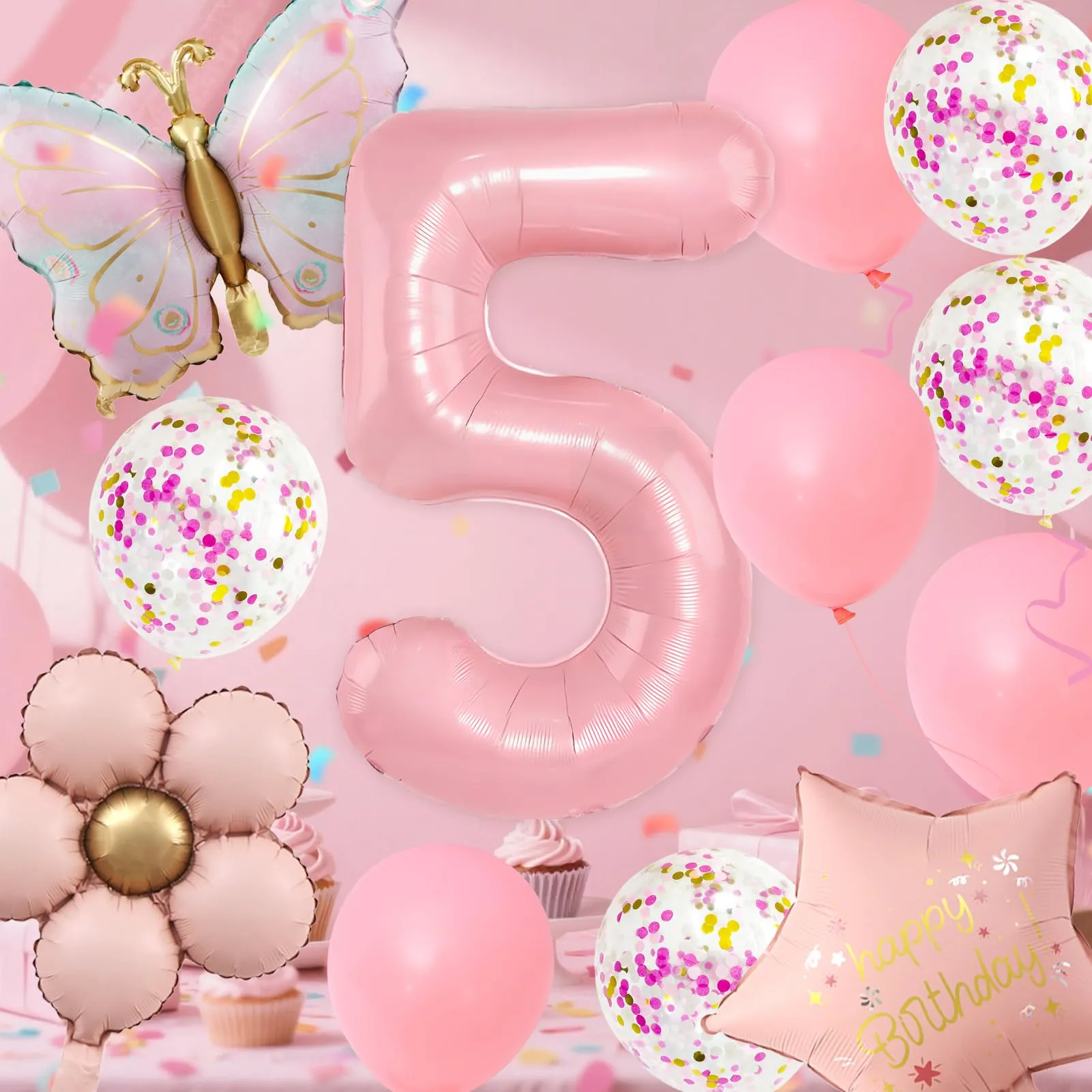 12 Pezzi Palloncini Farfalla 5 Anni, con Palloncini Fiori - immagine 4