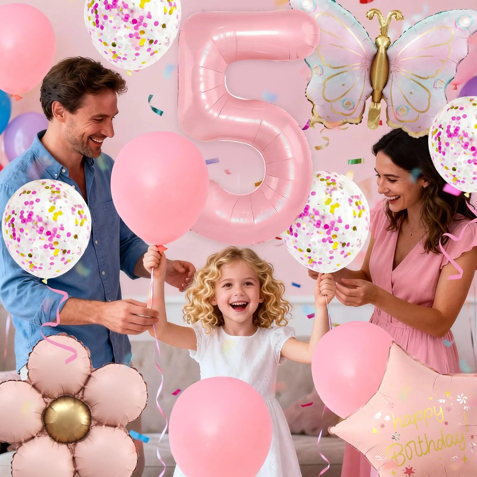 12 Pezzi Palloncini Farfalla 5 Anni, con Palloncini Fiori - immagine 7