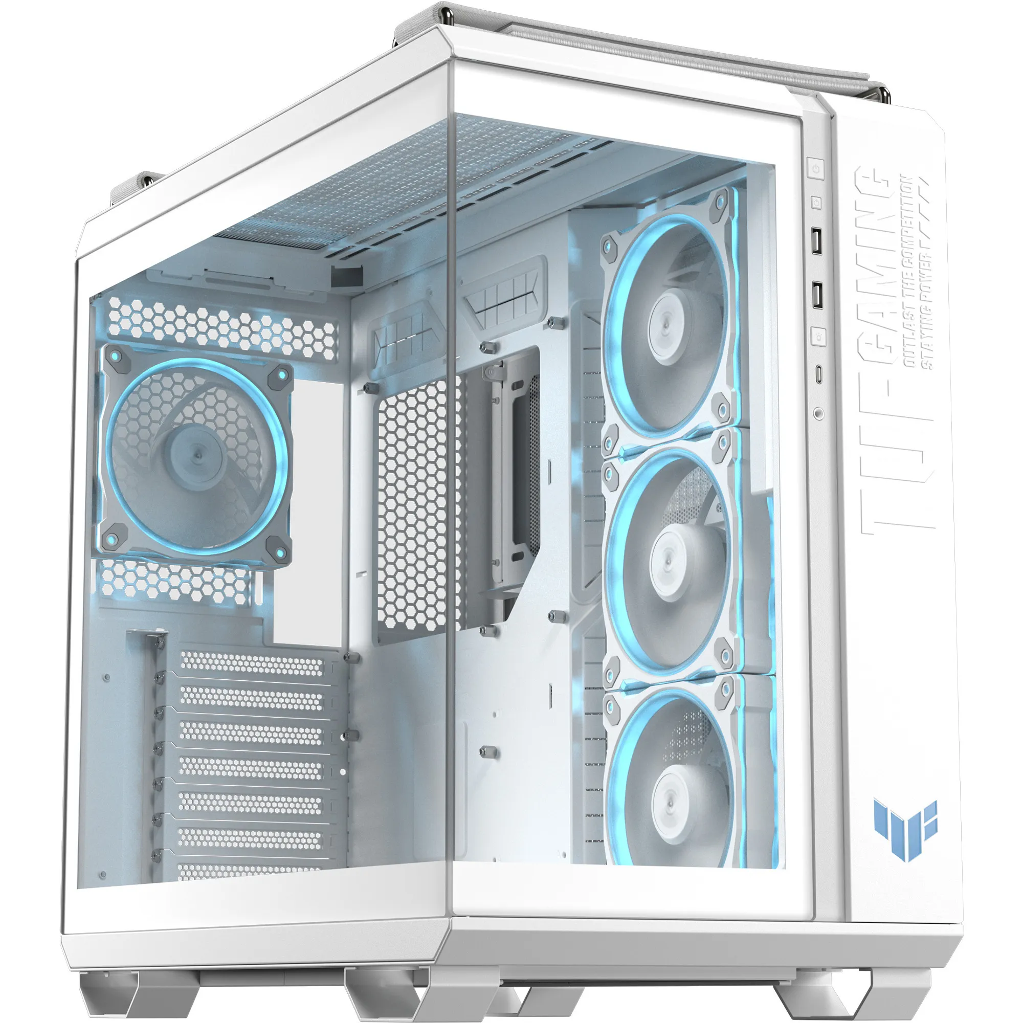 TUF GAMING GT502 Horizon TG ARGB White Midi Tower Bianco, Chassis Tower - immagine 1
