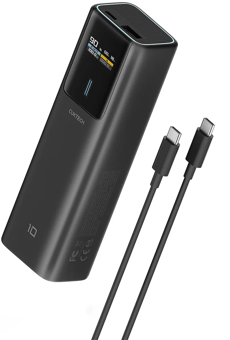 Batteria Esterna Cuktech, 10000mAh, 150W, QC + PD, 1 x USB-A - 1 x USB-C, Nera CKPB100PGLBL - immagine 1
