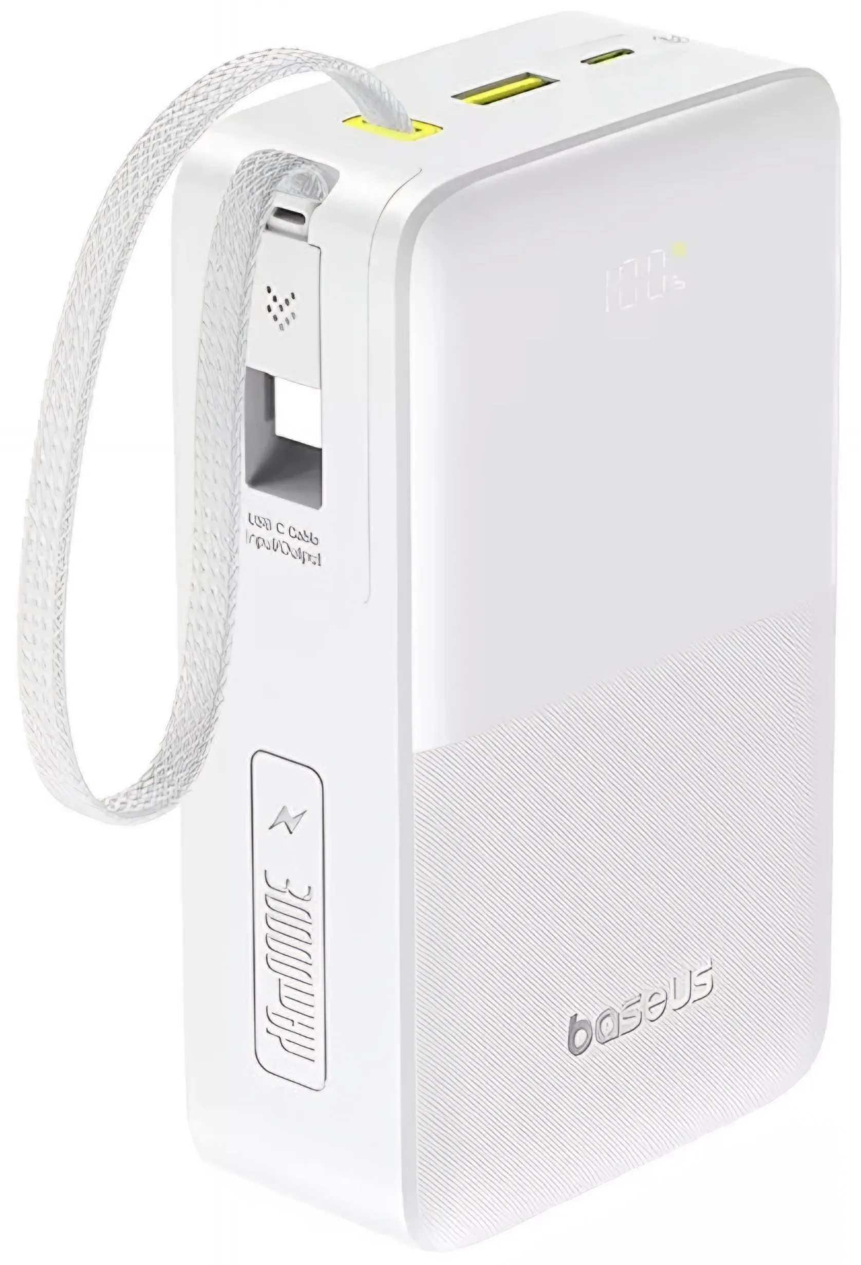 Batteria Esterna Baseus EnerFill Bipow2 Pro, 30000mAh, 22.5W, QC + PD, 1 x USB-A - 2 x USB-C, Bianca E0028101 - immagine 1