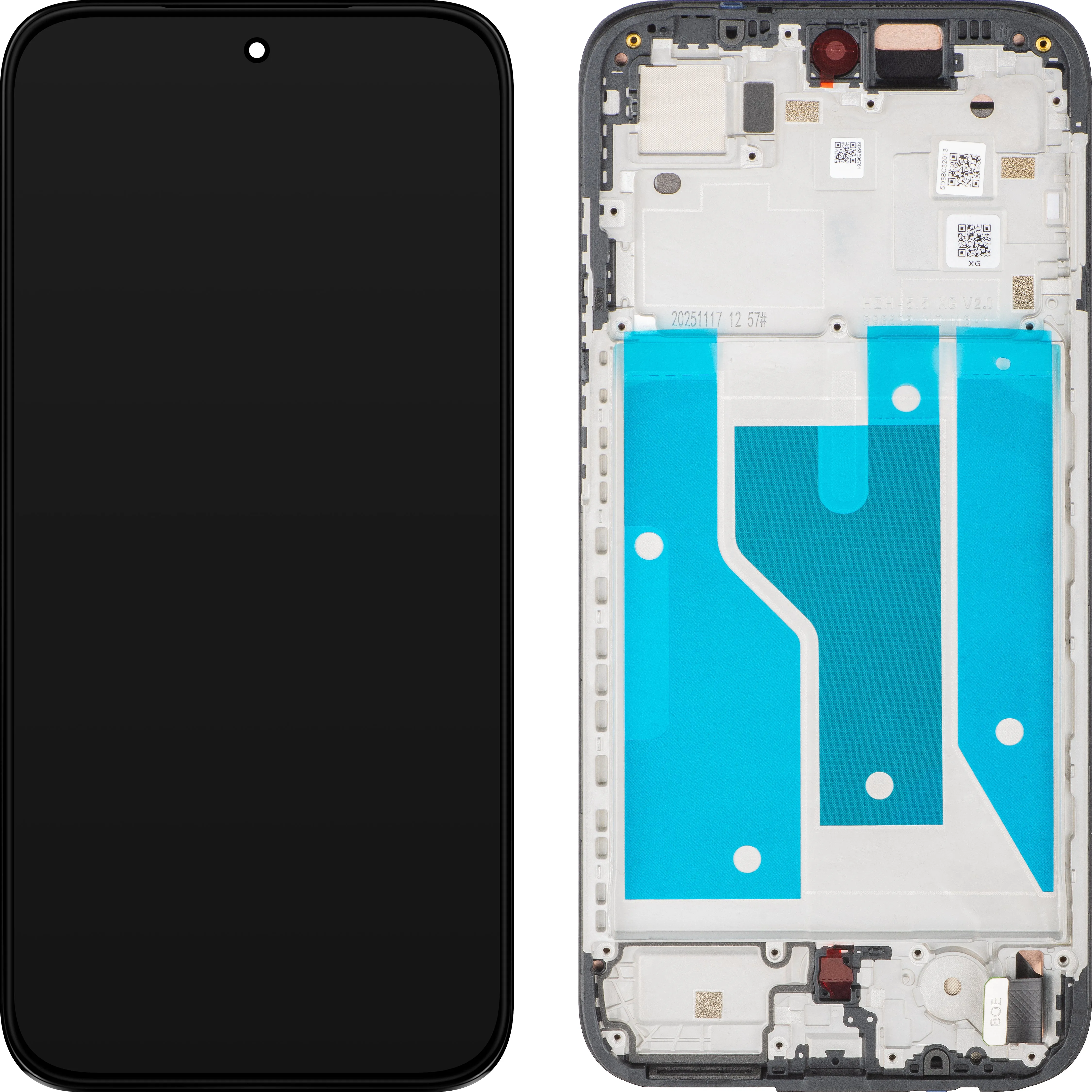 Display con Touchscreen Motorola Moto G77 / G67, con Cornice, Nero (Pantone Black Olive), Service Pack 5D68C32013 - immagine 1