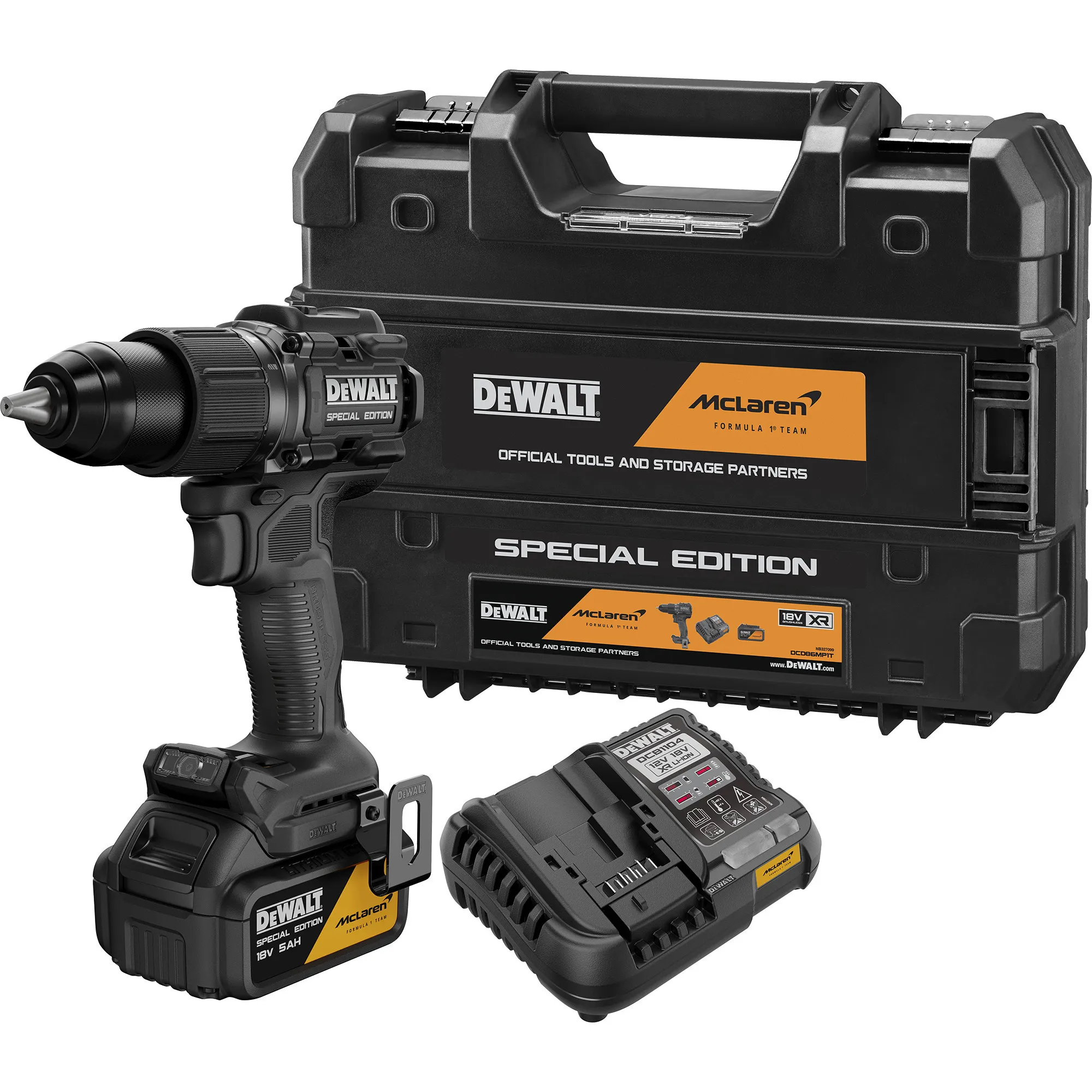 Trapano avvitatore a percussione a batteria DCD86MP1T-QW, McLaren, 18V, Cordless - immagine 1