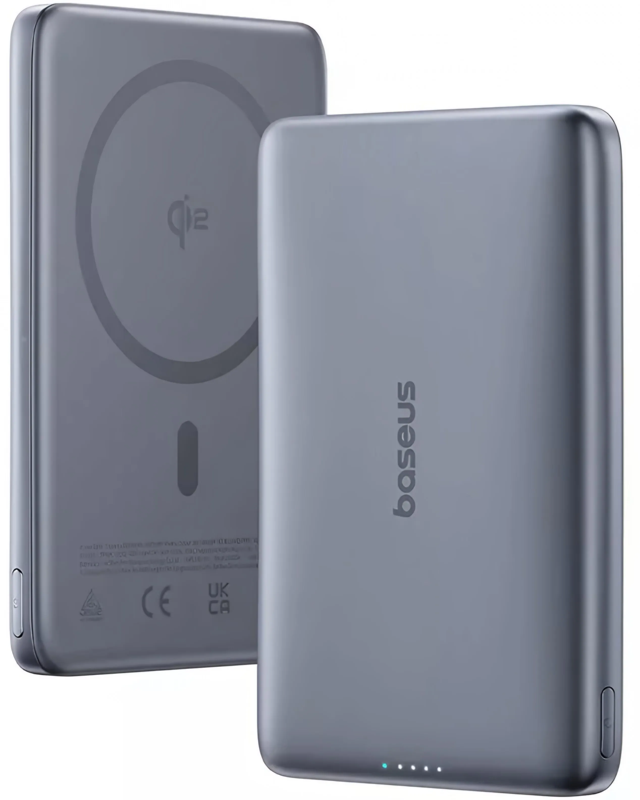 Batteria Esterna Wireless Baseus PicoGo AM41, 10000mAh, 27W, PD + FQI, 1 x QI - 1 x USB-C, Grigio E0027200 - immagine 1