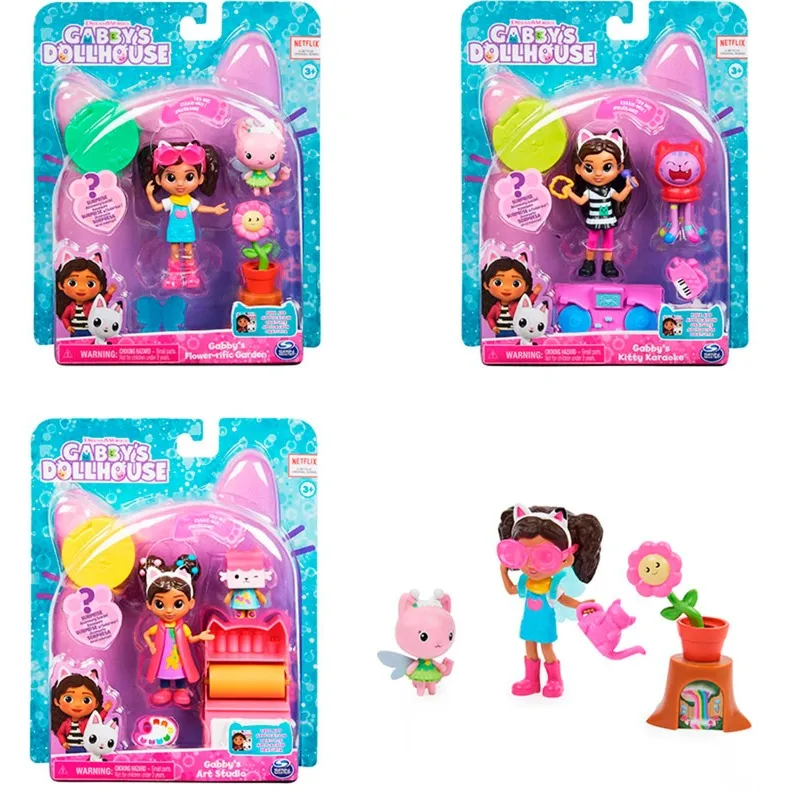 Gabby‘s Dollhouse, set Art Studio con 2 personaggi giocattolo, 2 accessori, scatola con sorpresa e mobile, giocattolo per bambini dai 3 anni in su, Gioco figura - immagine 1