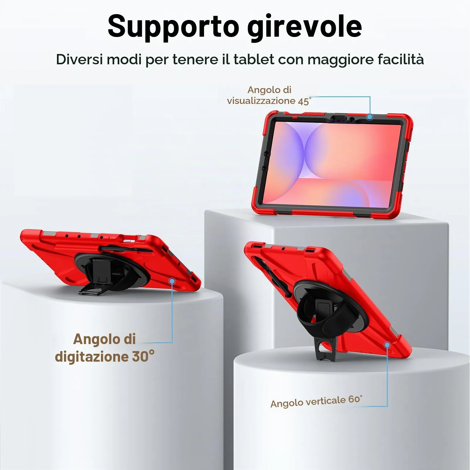 Gerutek Cover per Samsung Galaxy Tab S10 Lite/S10 FE/ S9 FE 10,9'', Rosso - immagine 5