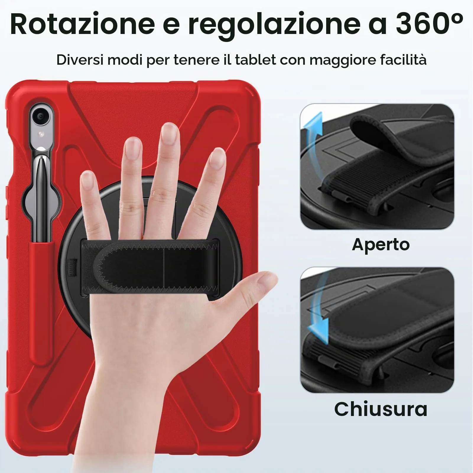 Gerutek Cover per Samsung Galaxy Tab S10 Lite/S10 FE/ S9 FE 10,9'', Rosso - immagine 6