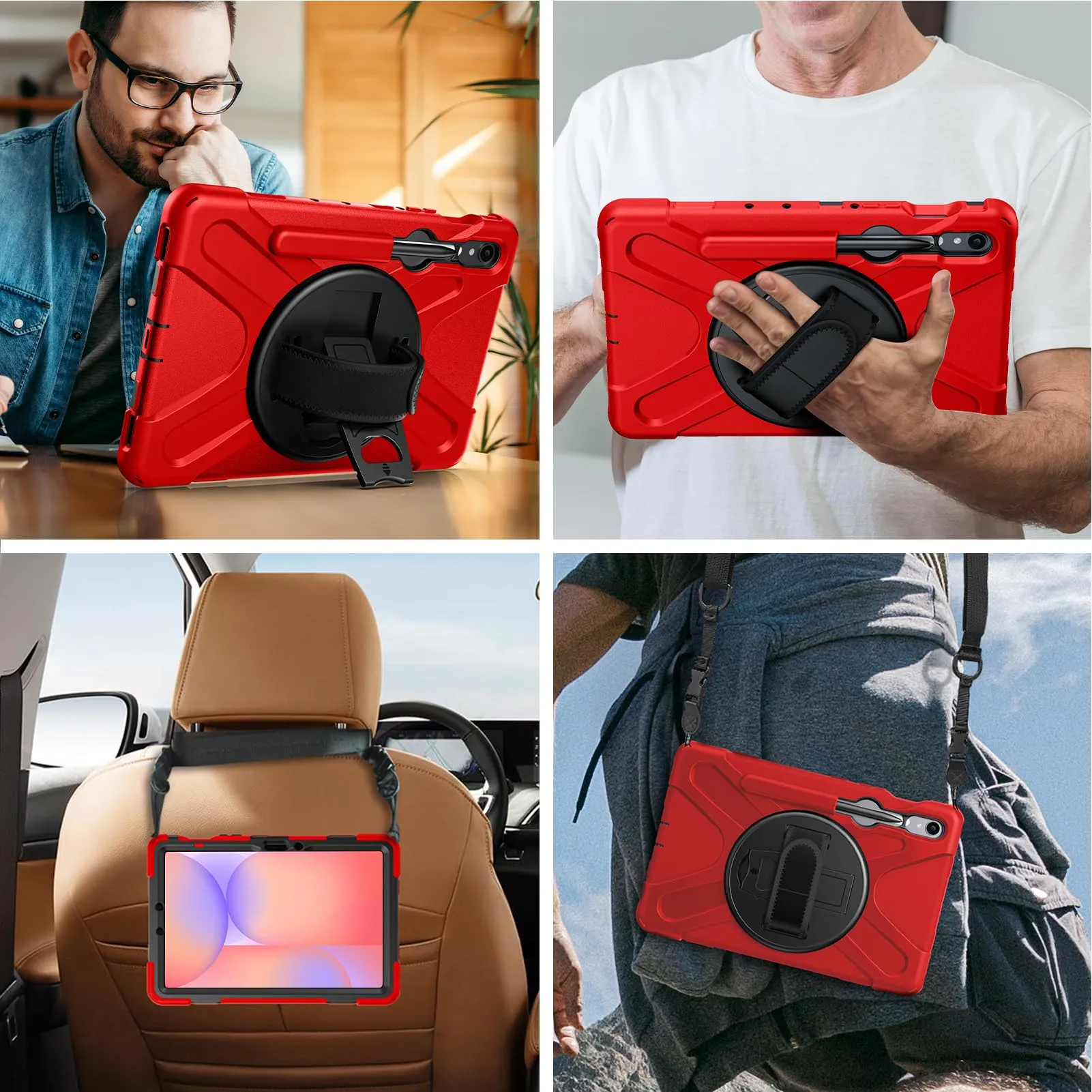 Gerutek Cover per Samsung Galaxy Tab S10 Lite/S10 FE/ S9 FE 10,9'', Rosso - immagine 7