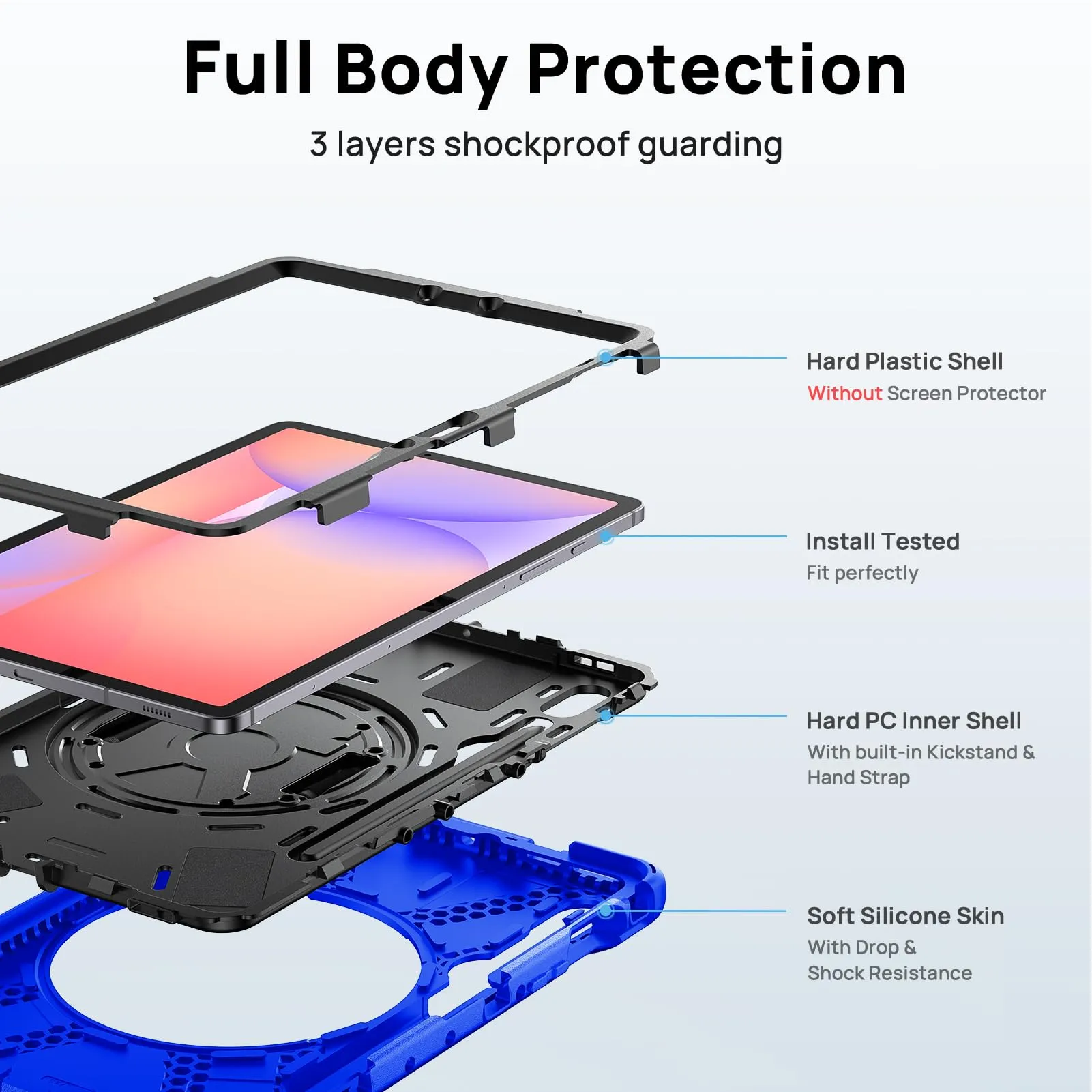 Gerutek Cover per Samsung Galaxy Tab S10 Lite/S10 FE/ S9 FE 10,9'', Blu - immagine 3