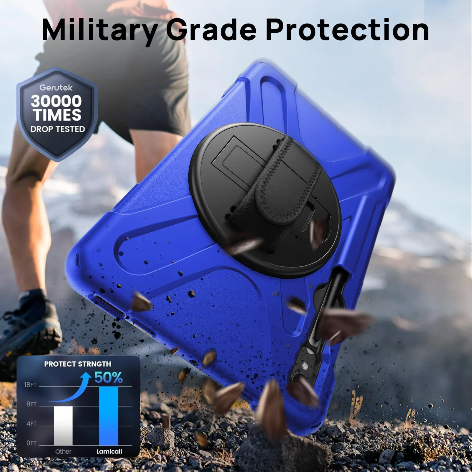 Gerutek Cover per Samsung Galaxy Tab S10 Lite/S10 FE/ S9 FE 10,9'', Blu - immagine 4