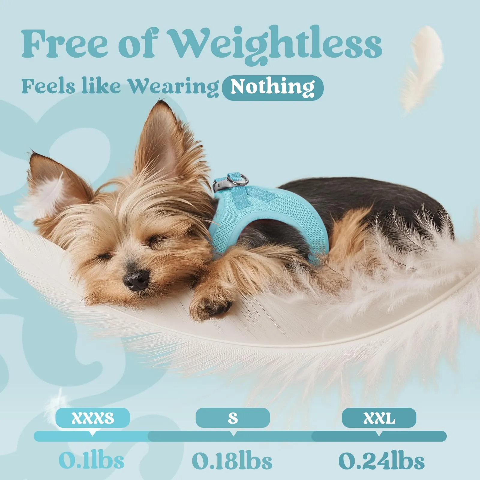 rabbitgoo Pettorina Cane Taglia Piccola, Leggero e Morbido, Blu Menta XS - immagine 5