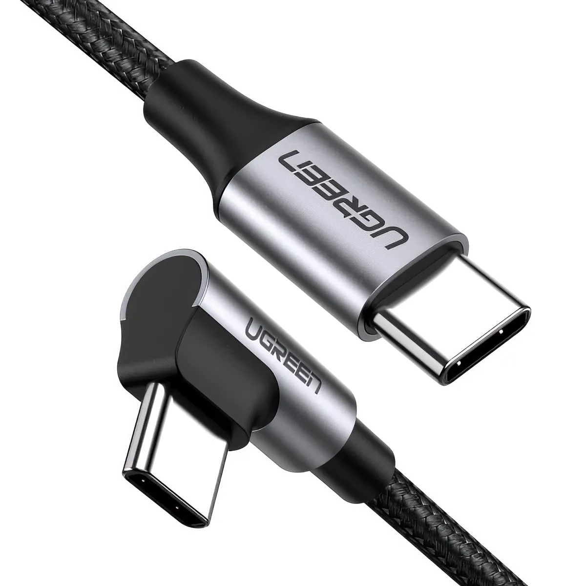 Cavo Dati e Ricarica USB-C - USB-C UGREEN US255 Angled, 60W, 3m, Grigio - immagine 1