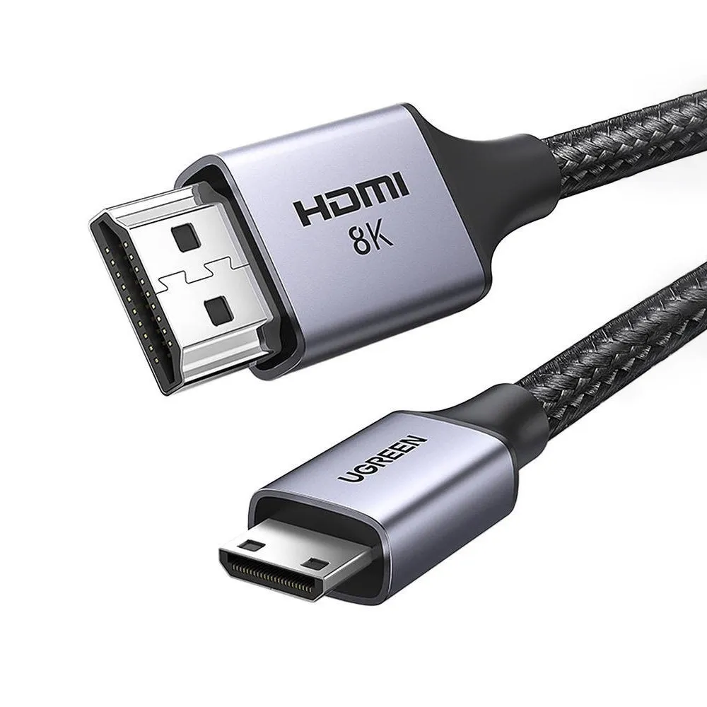Cavo Video UGREEN HD163, miniHDMI - HDMI, 8K, 2m, Grigio - immagine 1