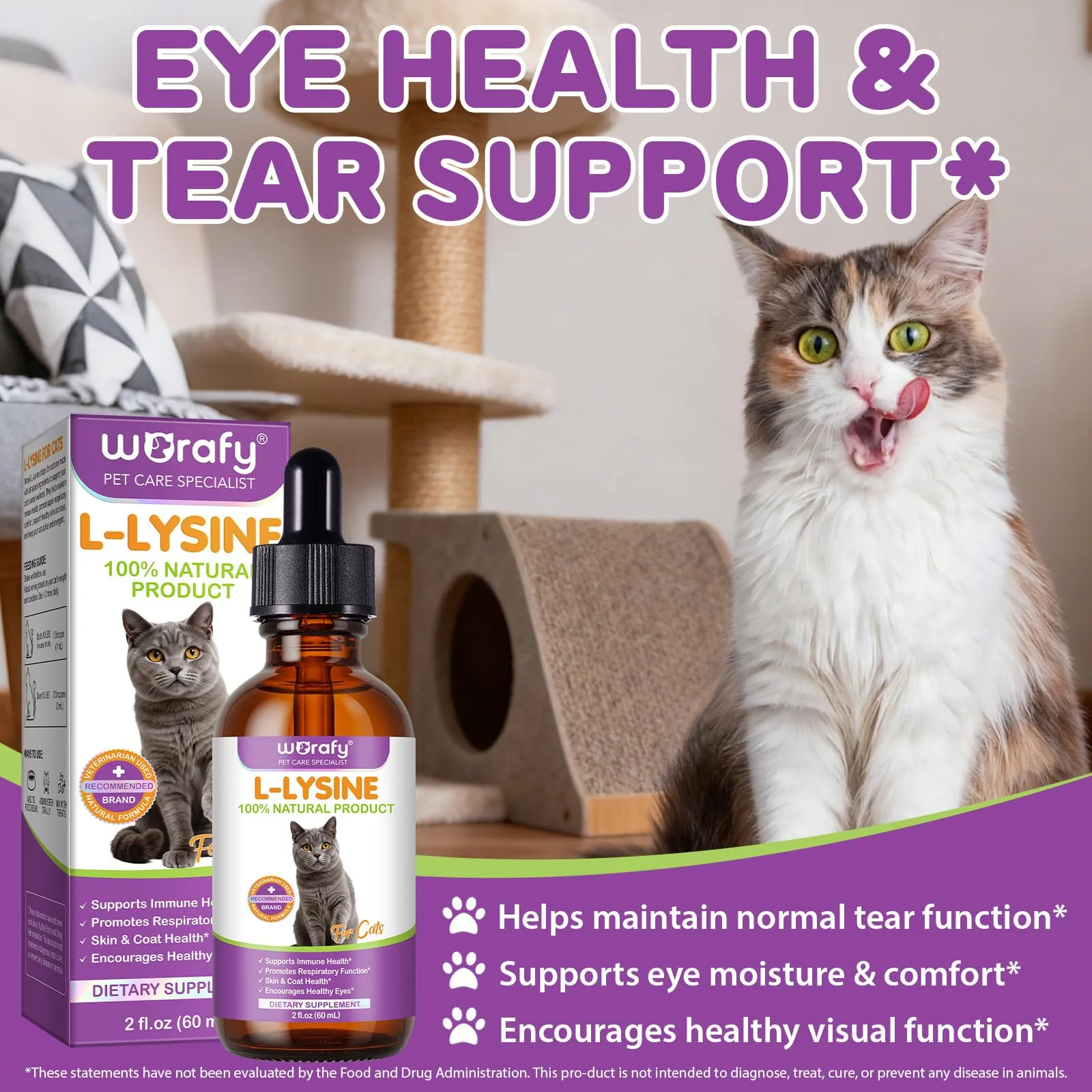 L-Lisina per Gatti - Integratore Liquido di L-Lisina per Gatti e Gattini 60ml, Supporto Immunitario e Benessere Respiratorio, Gusto Pollo - immagine 9
