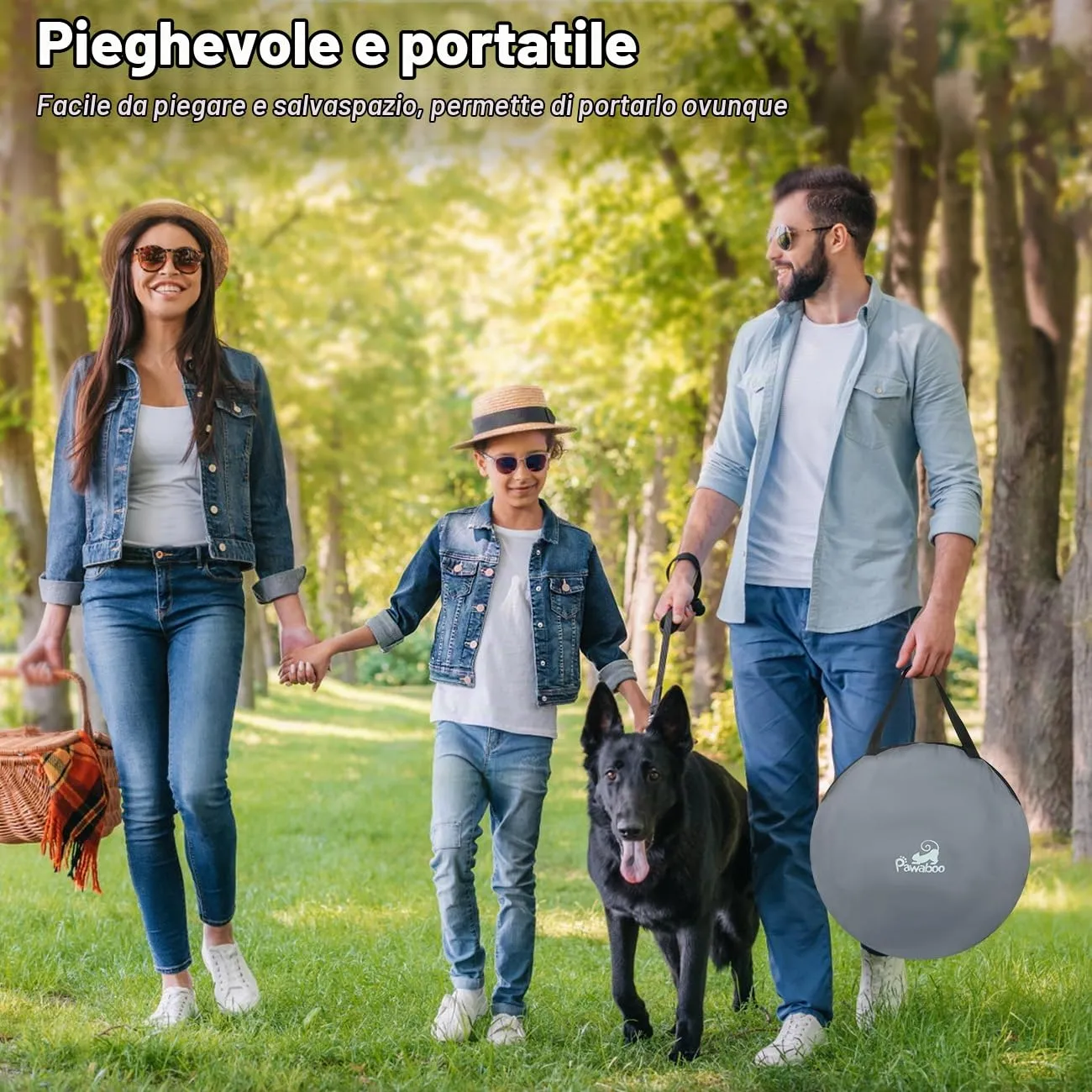 Pawaboo Recinto Portatile per Cani in Tessuto Oxford 600D, Grigio - immagine 7