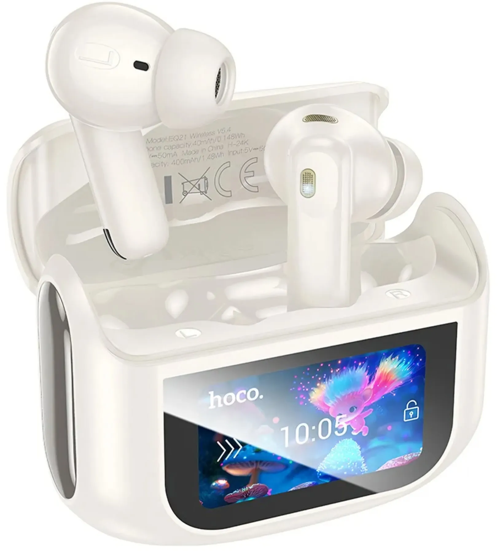 Auricolari Bluetooth HOCO EQ21, TWS, ANC, Bianco - immagine 1