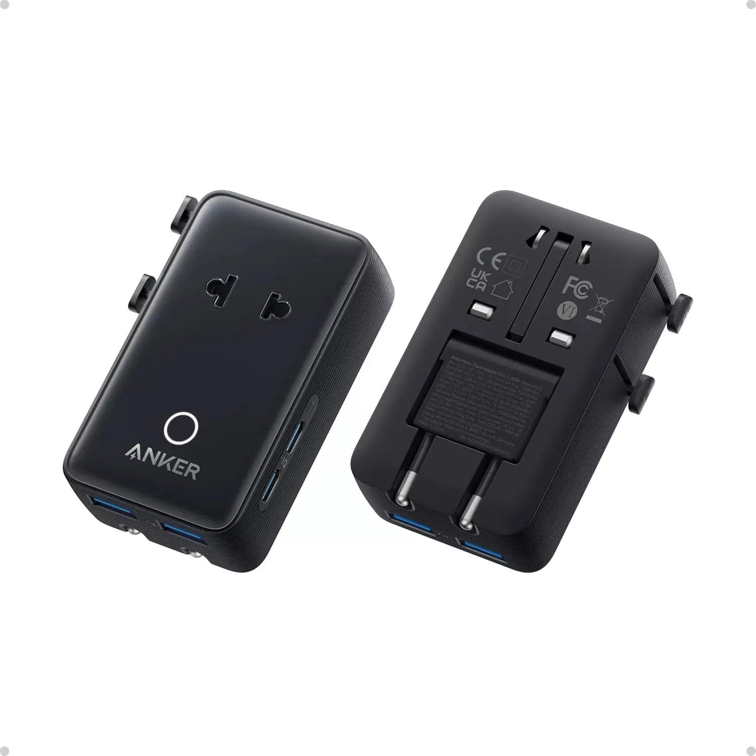 Caricabatterie Retea Anker Nano Travel, 20W, 3A, 2 x USB-A - 2 x USB-C, Nero A9215H11 - immagine 1