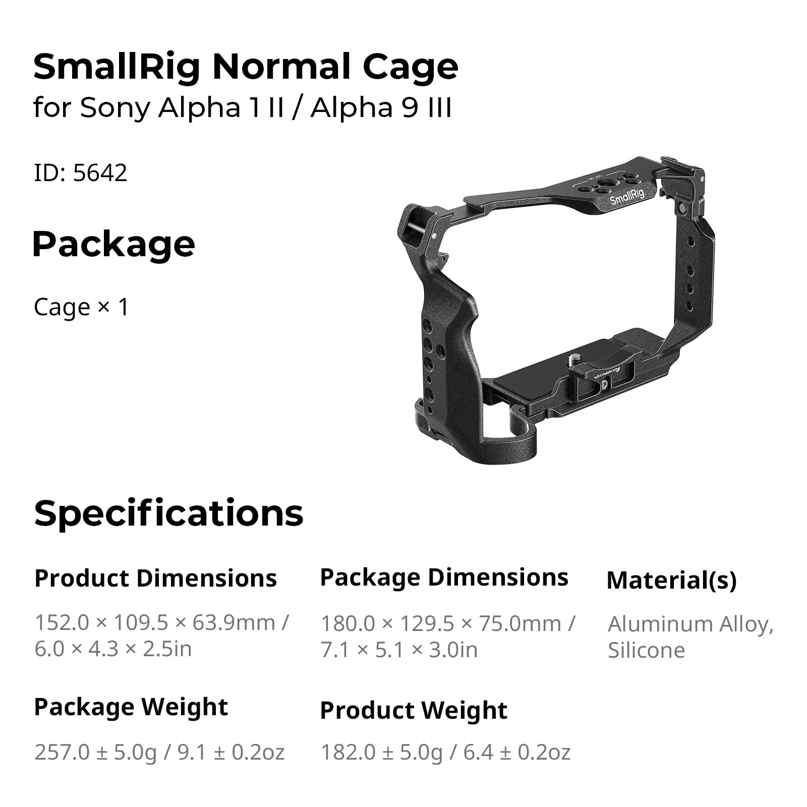 SMALLRIG Gabbia per sony A1 II/A9 III QR per Arca - 5642 - immagine 7