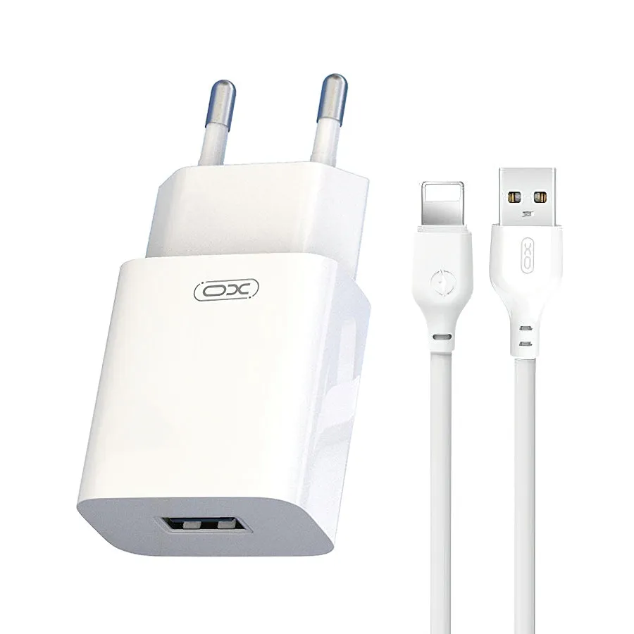 Caricabatterie da Rete con Cavo Lightning XO Design L99, 12W, 2.4A, 1 x USB-A, Bianco - immagine 1